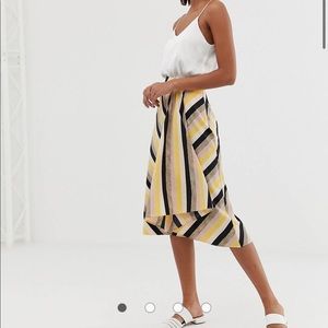 MANGO NWT asymmetric midi skirt